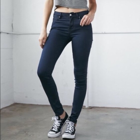 Bullhead high waisted navy jeans - Picture 1 of 6